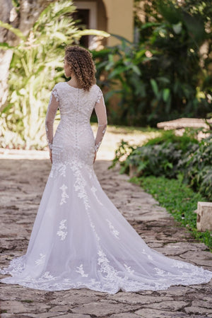 M693 Modest Wedding Dress