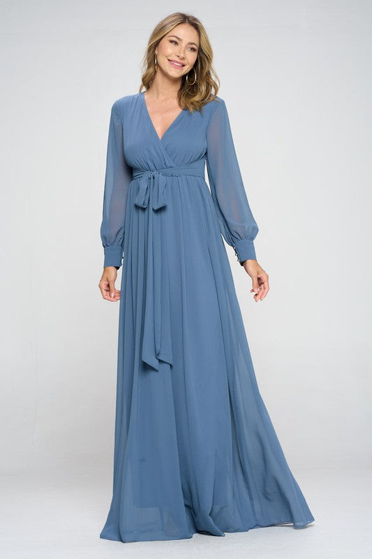 Sybil Chiffon Modest Maxi in Slate