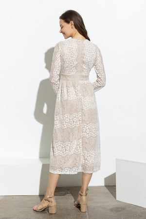 Sheila Lace Modest Midi in Cream