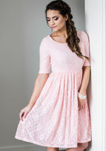 Emmy Bridal Pink Lace Bridesmaids Dress