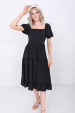 Poppy Modest Midi in Black