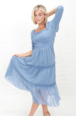 Greta Blue Shadow Modest Midi