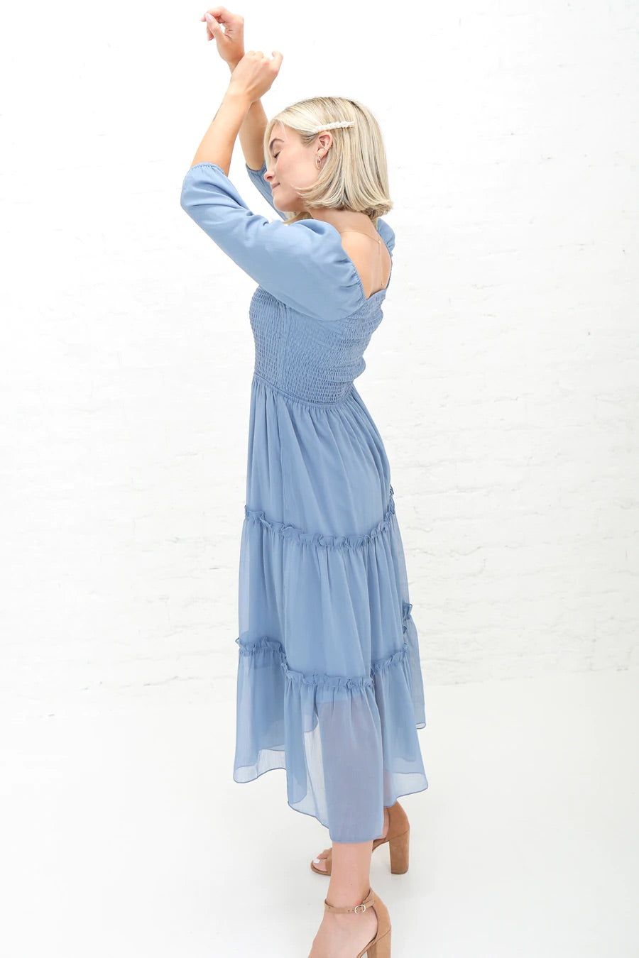 Greta Blue Shadow Modest Midi