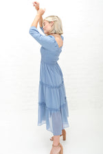 Greta Blue Shadow Modest Midi