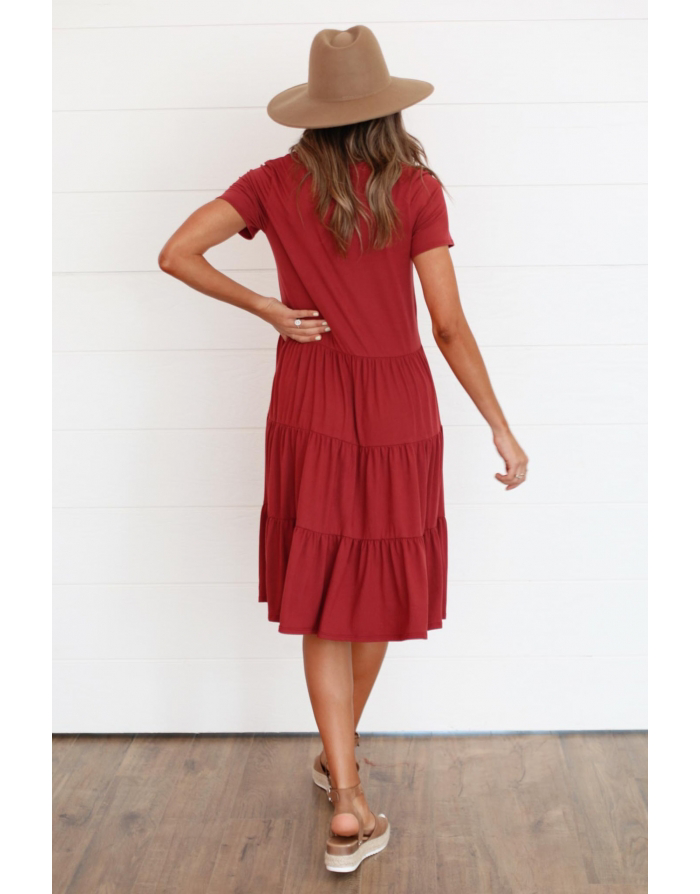 Mavis Marsala Modest Dress