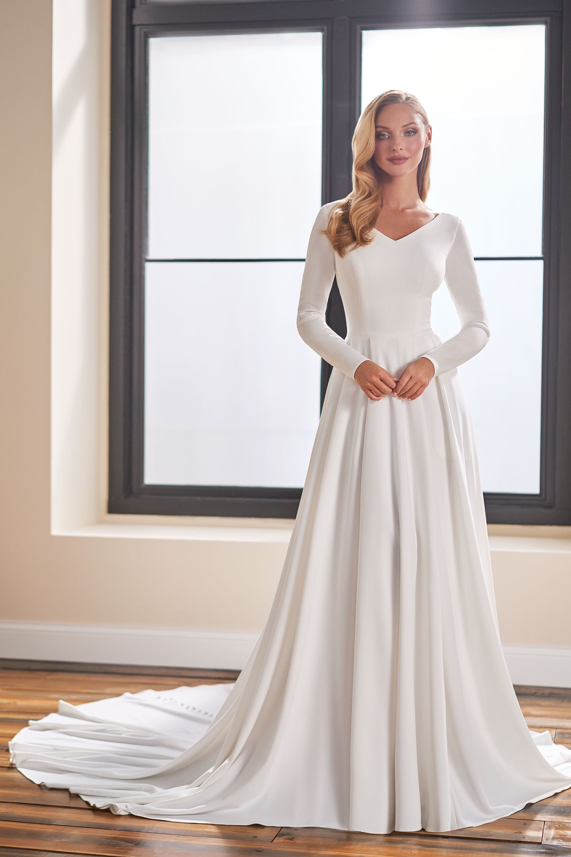 TR22175 Modest Wedding Dress