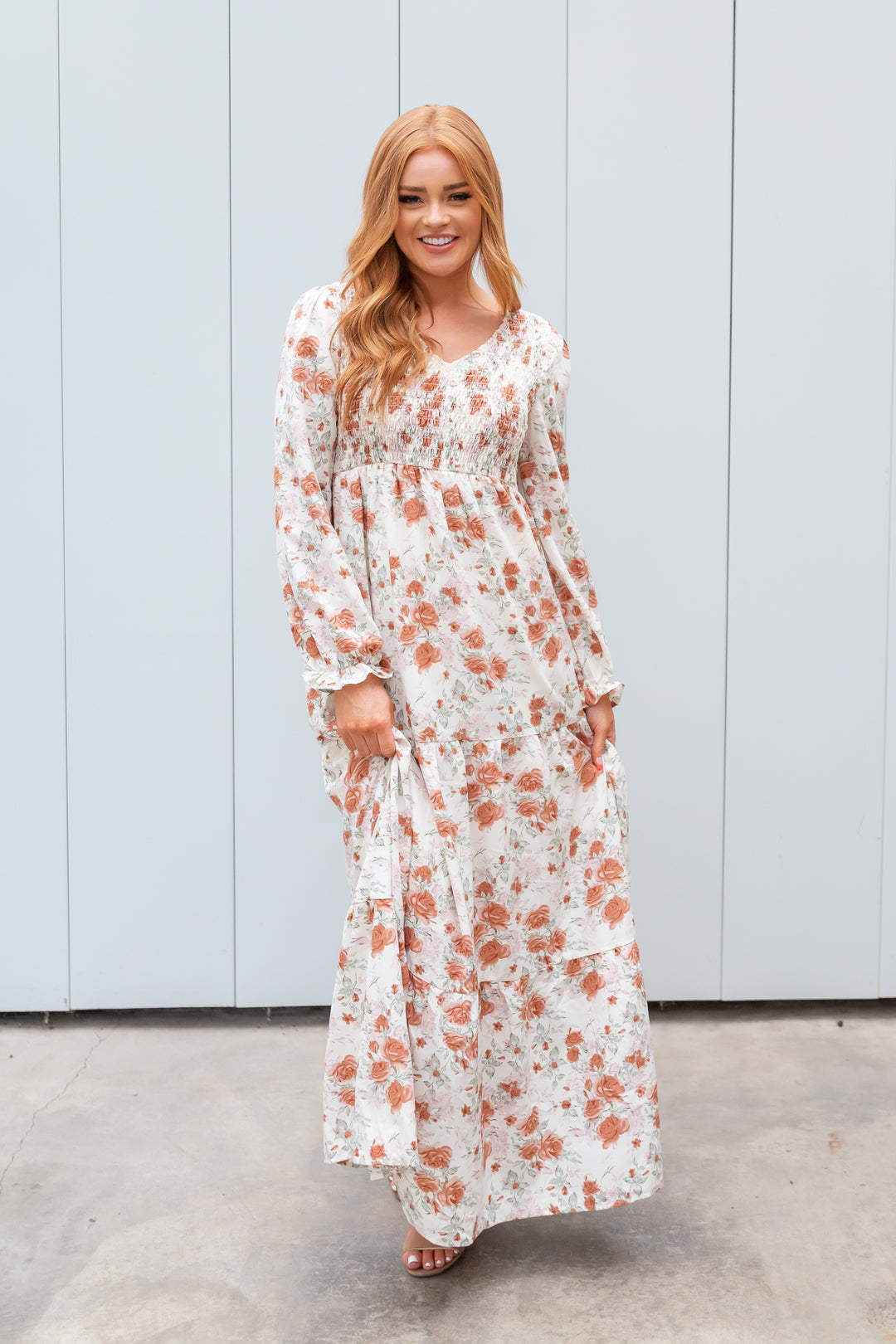 September Modest Maxi in Vintage Rose