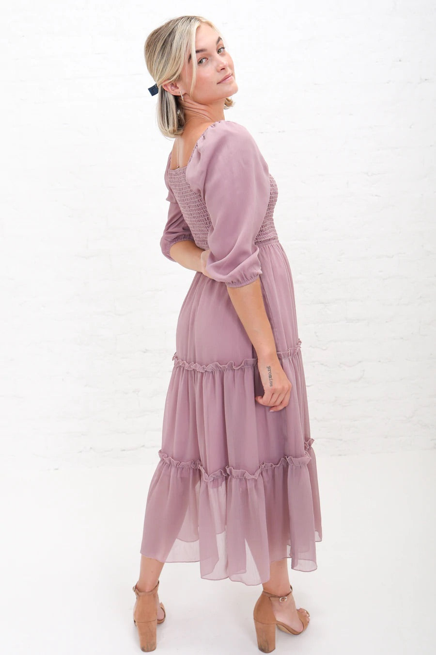 Greta Twilight Mauve Modest Midi