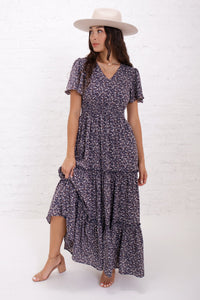 Eden Deep Cobalt Floral Modest Maxi