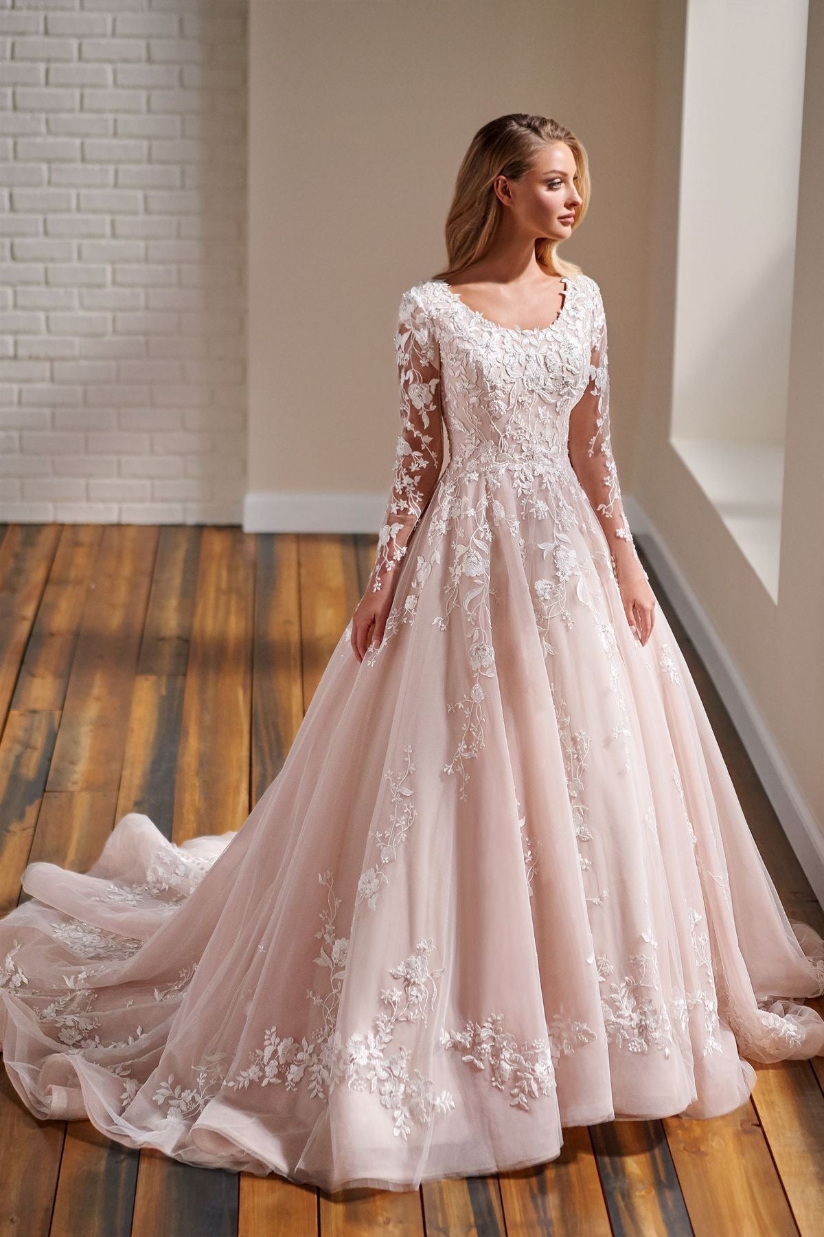 TR22176 Modest Wedding Dress