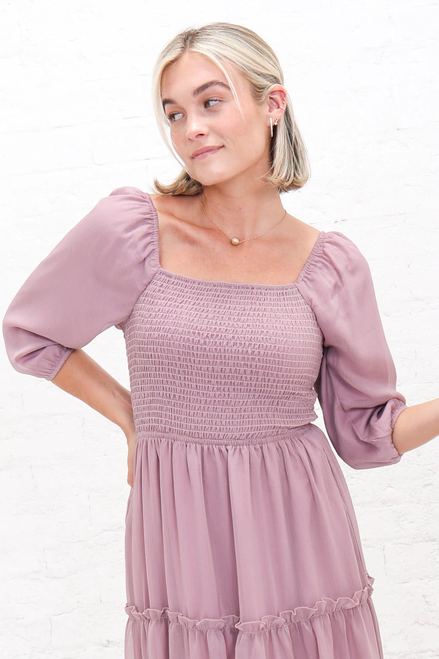 Greta Twilight Mauve Modest Midi