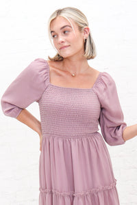 Greta Twilight Mauve Modest Midi