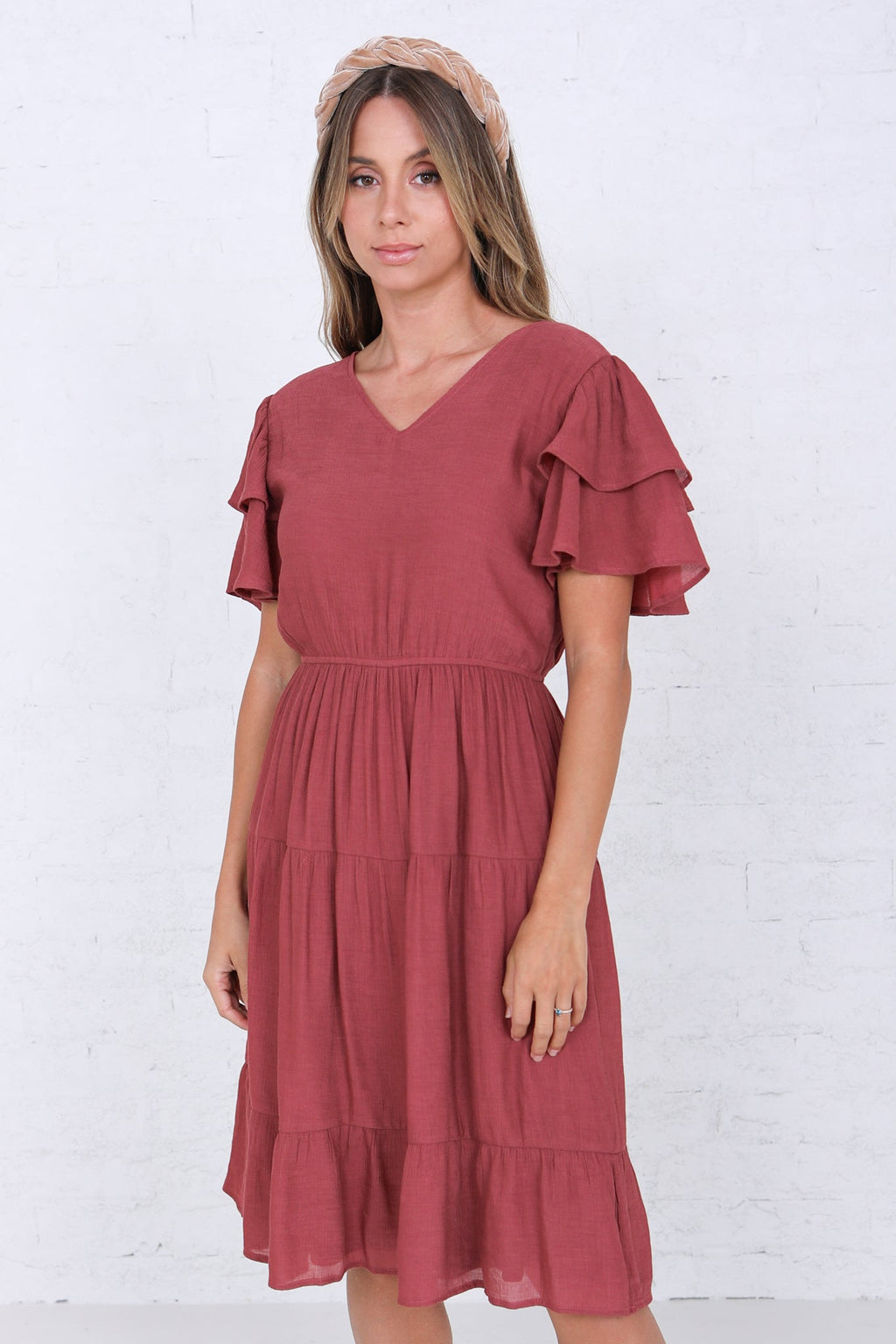 Remington in Ruby Wine Modest Dress