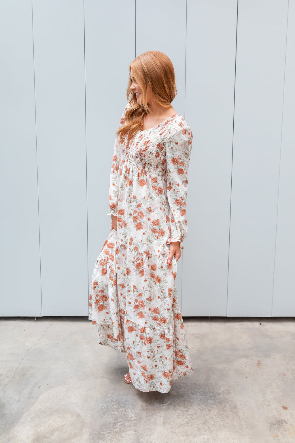 September Modest Maxi in Vintage Rose