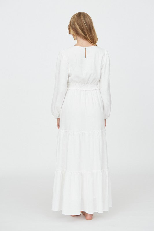 Millie White Modest Temple Dress