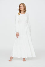 Millie White Modest Temple Dress