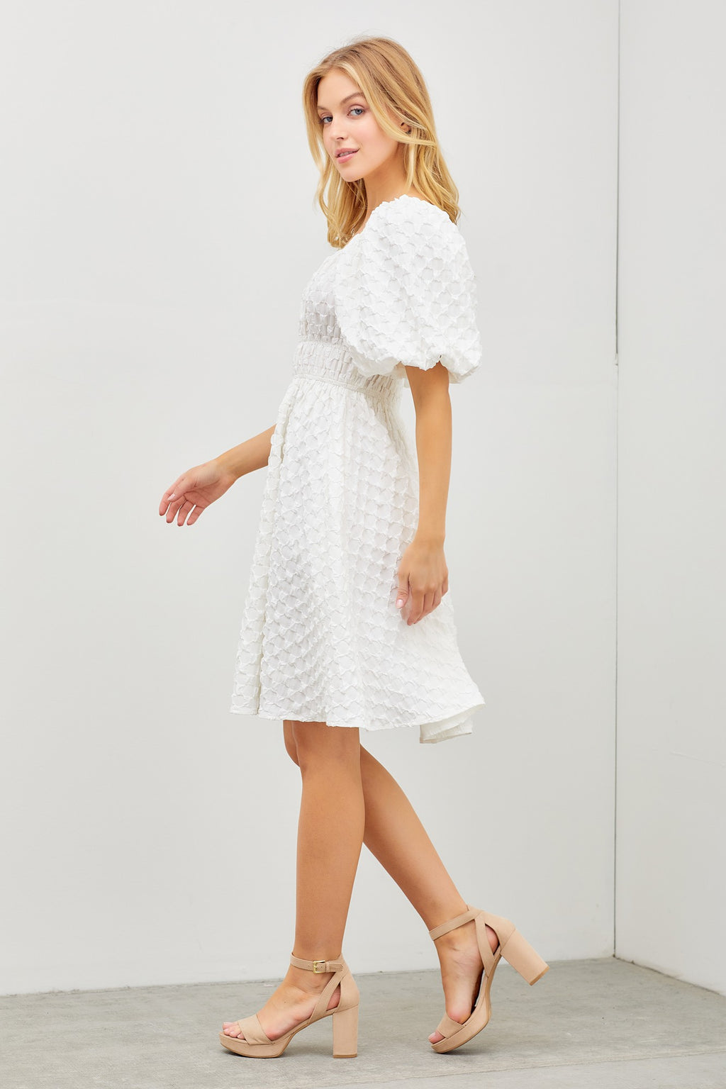 Hattie Modest Dress in Ivory