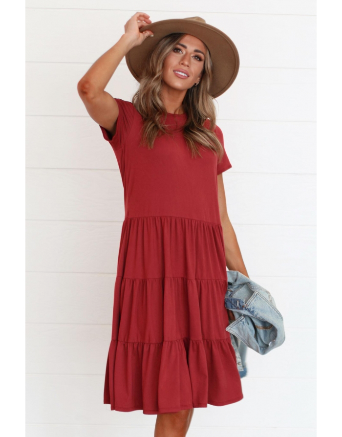 Mavis Marsala Modest Dress