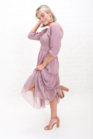 Greta Twilight Mauve Modest Midi