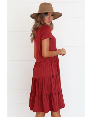 Mavis Marsala Modest Dress