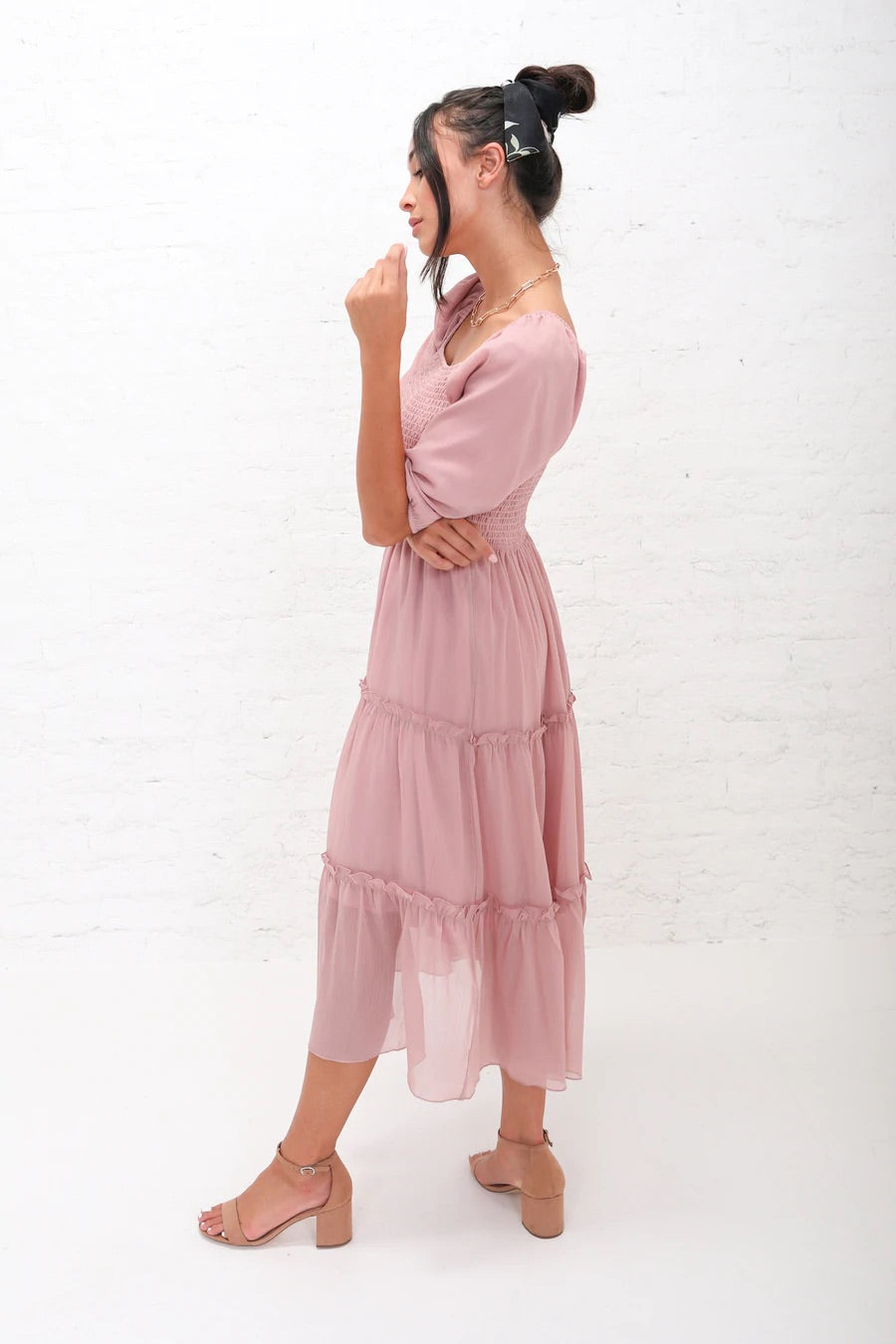 Greta Rose Cloud Modest Midi