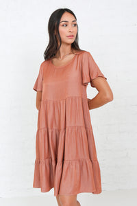 Peyton Burnt Ginger Tiered Dress