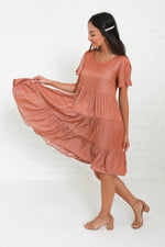 Peyton Burnt Ginger Tiered Dress