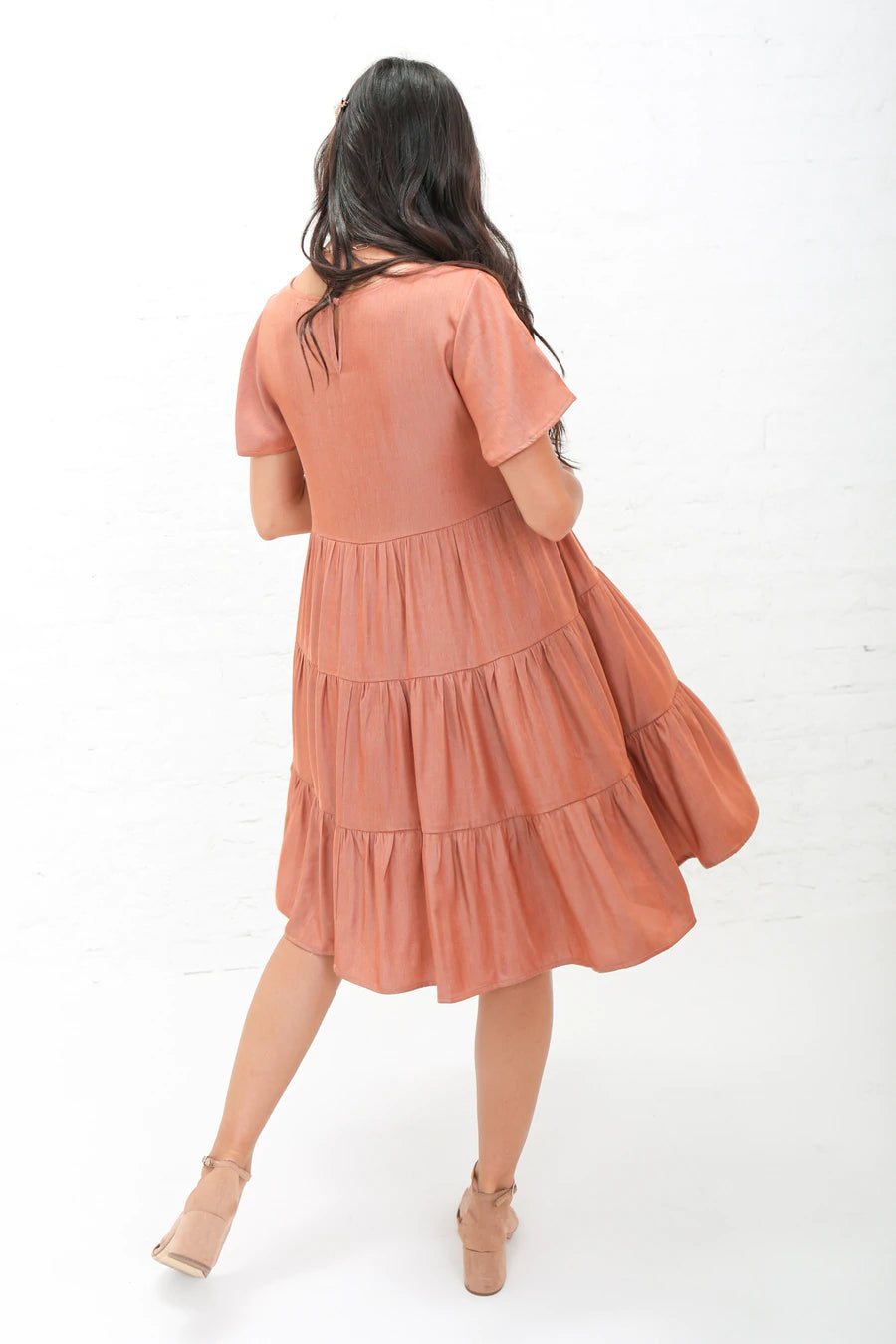 Peyton Burnt Ginger Tiered Dress